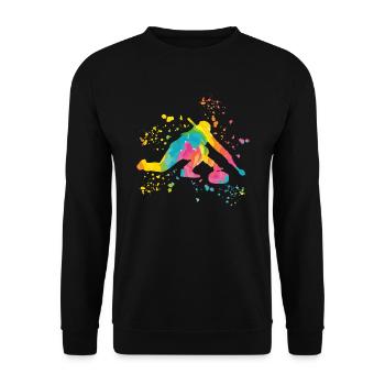 Curler Winter Sports Curling - Unisex Sweatshirt - black - Front - Alina (178cm) & Michal (187cm)
