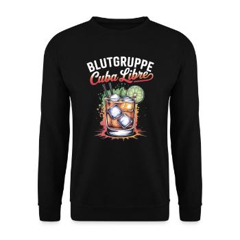 Groupe sanguin Cuba Libre Cocktail Bartender - Sweat-shirt Unisexe - noir - Devant - Alina (178cm) & Michal (187cm)