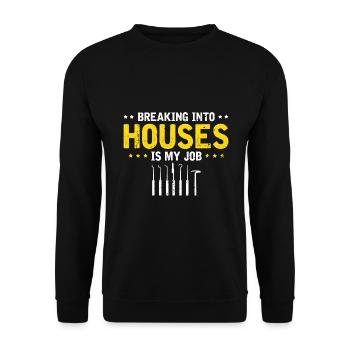 Burglar Locksmith Locking Technician Design - Unisex Sweatshirt - black - Front - Alina (178cm) & Michal (187cm)