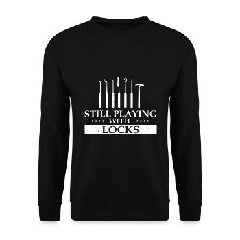 Lockpicking Expert Déverrouillage Service Lock Papa - Sweat-shirt Unisexe - noir - Devant - Alina (178cm) & Michal (187cm)