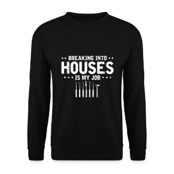 Burglar Locksmith Locking Technician Design - Unisex Sweatshirt - black - Front - Alina (178cm) & Michal (187cm)