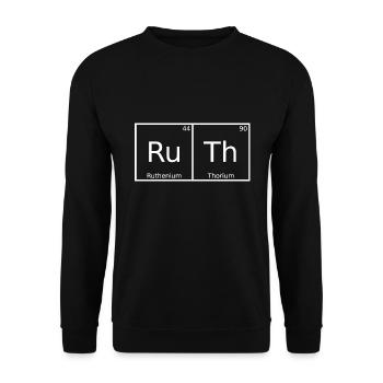 Ruth Nom Prénom Chimie Tableau périodique Éléments - Sweat-shirt Unisexe - noir - Devant - Alina (178cm) & Michal (187cm)