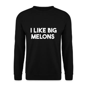 Big Melons Gift Idea Big Melons Funny Humor - Unisex Sweatshirt - black - Front - Alina (178cm) & Michal (187cm)
