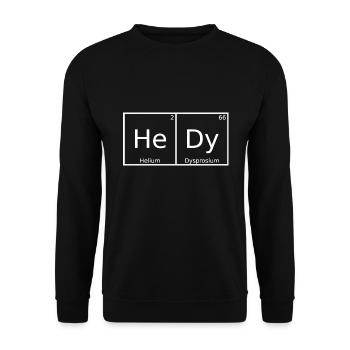 Hedy Nom Prénom Chimie Tableau périodique Eléments - Sweat-shirt Unisexe - noir - Devant - Alina (178cm) & Michal (187cm)