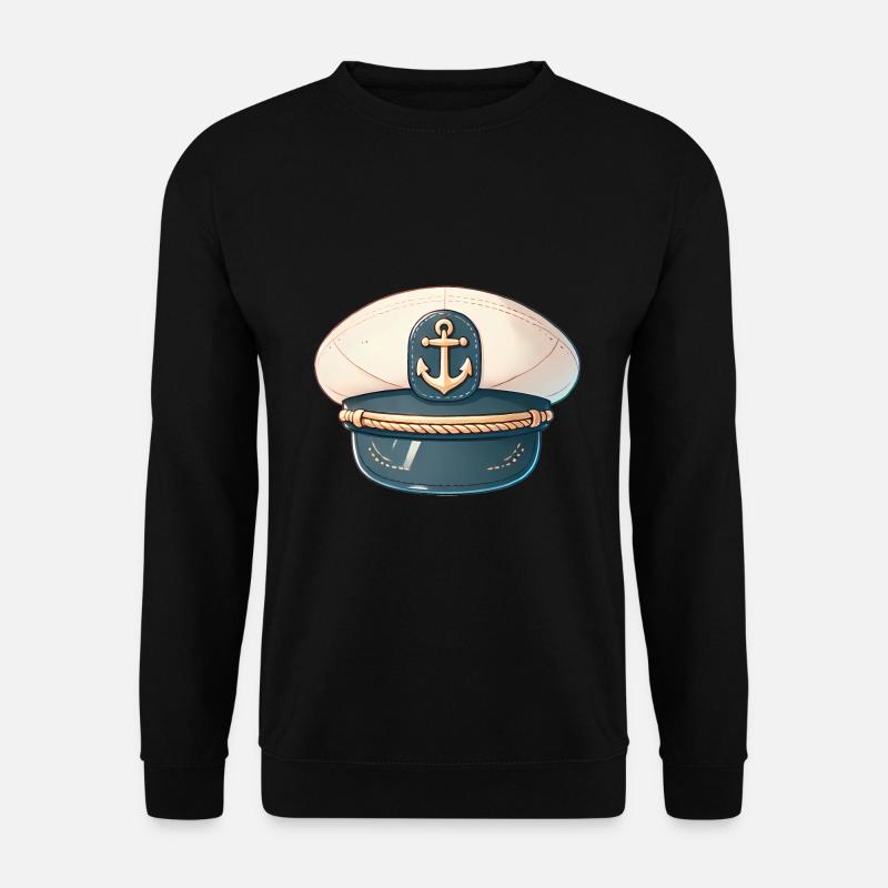 Classic Captains Hat Illustration - Unisex Sweatshirt - black