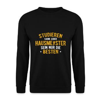 Studieren Kann Jeder Haustechniker Hausmeister - Unisex Pullover - Schwarz - Vorne - Alina (178cm) & Michal (187cm)