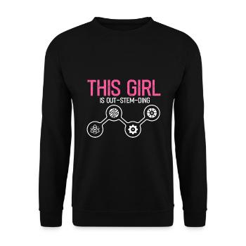 Professorin Steminist Designs für Equality Stem - Unisex Pullover - Schwarz - Vorne - Alina (178cm) & Michal (187cm)