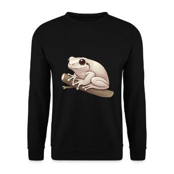 Realistic Tree Frog Soft Illustration - Unisex Sweatshirt - black - Front - Alina (178cm) & Michal (187cm)