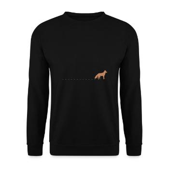 Fox tracks forest animal orange cute animals for kids - Unisex Sweatshirt - black - Front - Alina (178cm) & Michal (187cm)