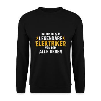 Elektriker Strom Elektrik - Unisex Pullover - Schwarz - Vorne - Alina (178cm) & Michal (187cm)