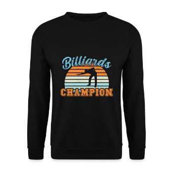 Billiards Champion / Billiard Snooker - Unisex Pullover - Schwarz - Vorne - Alina (178cm) & Michal (187cm)