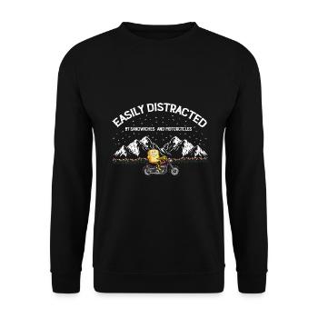 Sandwich motorcycle motorcyclist biker gift - Unisex Sweatshirt - black - Front - Alina (178cm) & Michal (187cm)