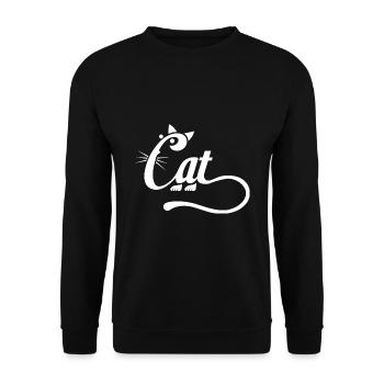 Chat Chat Lettres Animal - Sweat-shirt Unisexe - noir - Devant - Alina (178cm) & Michal (187cm)