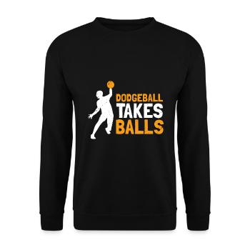 Dodgeball for Dodgeball Player and Gaga Ball - Unisex Sweatshirt - black - Front - Alina (178cm) & Michal (187cm)