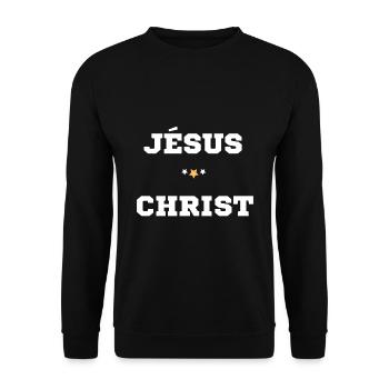 JESUS CHRISTUS - Unisex Pullover - Schwarz - Vorne - Alina (178cm) & Michal (187cm)