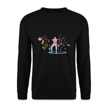Hammerwerfer Colorsplash Hammerwerfen - Unisex Pullover - Schwarz - Vorne - Alina (178cm) & Michal (187cm)