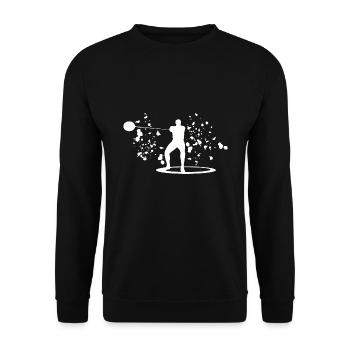 Hammerwerfer Colorsplash Hammerwerfen - Unisex Pullover - Schwarz - Vorne - Alina (178cm) & Michal (187cm)