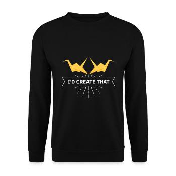 Japanese origami design and kirigami origami - Unisex Sweatshirt - black - Front - Alina (178cm) & Michal (187cm)