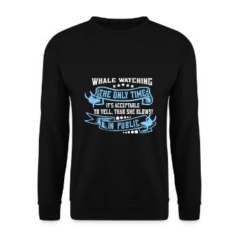 Marine mammals for orca watching and humpback whale - Unisex Sweatshirt - black - Front - Alina (178cm) & Michal (187cm)