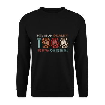 1966 Year of Birth Vintage - Unisex Sweatshirt - black - Front - Alina (178cm) & Michal (187cm)