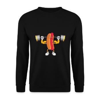 Bodybuilding Hot Dog Fitness Workout Gym - Unisex Sweatshirt - black - Front - Alina (178cm) & Michal (187cm)