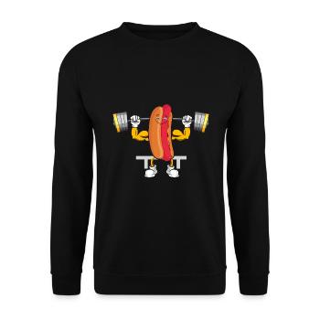 Hot Dog Bodybuilding Fitness Gym Gift - Unisex Sweatshirt - black - Front - Alina (178cm) & Michal (187cm)