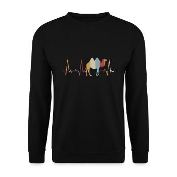 Heartbeat camel - Unisex Sweatshirt - black - Front - Alina (178cm) & Michal (187cm)