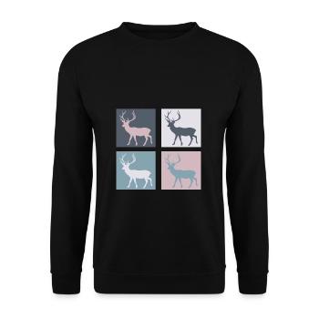 Deer - Unisex Sweatshirt - black - Front - Alina (178cm) & Michal (187cm)