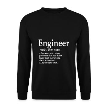Ingenieur - Unisex Pullover - Schwarz - Vorne - Alina (178cm) & Michal (187cm)