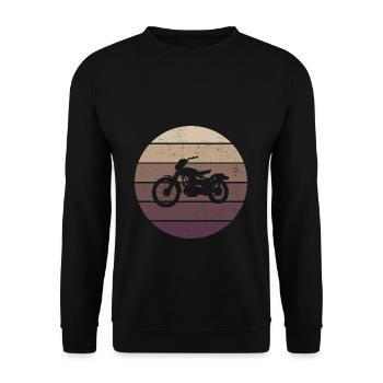 Retro - Motorcycle - Oldtimer - Cruising - Unisex Sweatshirt - black - Front - Alina (178cm) & Michal (187cm)