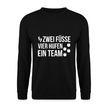 Pferd Noriker Pferde - Unisex Pullover - Schwarz - Vorne - Alina (178cm) & Michal (187cm)