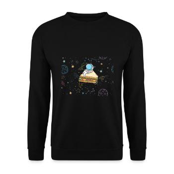 Astronaut Sandwich Liebe Astronomie Sandwich - Unisex Pullover - Schwarz - Vorne - Alina (178cm) & Michal (187cm)