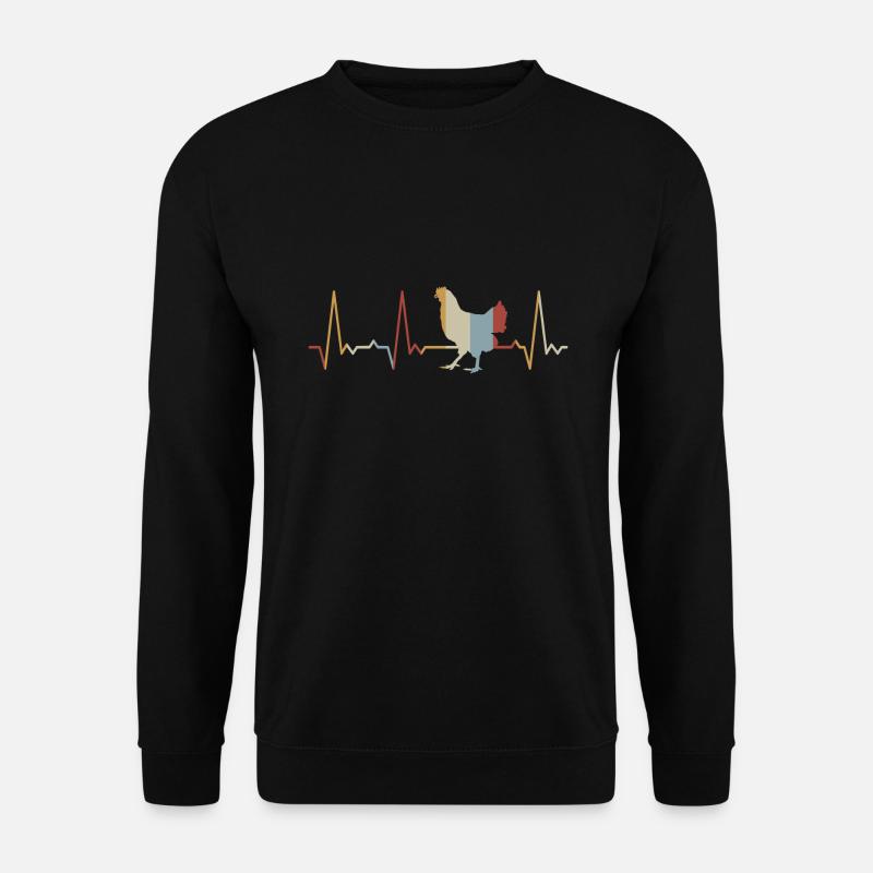 Herzschlag Huhn - Unisex Pullover - Schwarz