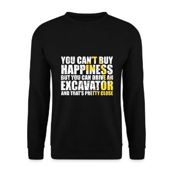 Baggerführer für Bagger und Sandbagger - Unisex Pullover - Schwarz - Vorne - Alina (178cm) & Michal (187cm)