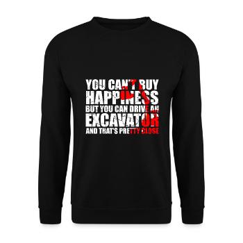 Excavator design for excavator operators - Unisex Sweatshirt - black - Front - Alina (178cm) & Michal (187cm)
