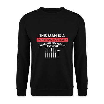 Lockpicking Expert Déverrouillage Service Lock Papa - Sweat-shirt Unisexe - noir - Devant - Alina (178cm) & Michal (187cm)