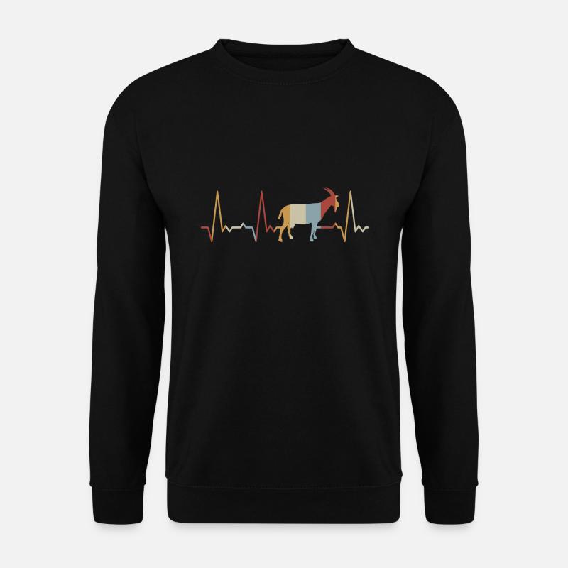 Herzschlag Ziege - Unisex Pullover - Schwarz