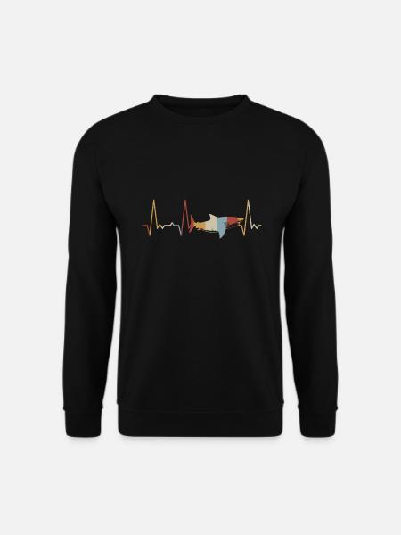Herzschlag Hai - Unisex Pullover - Schwarz