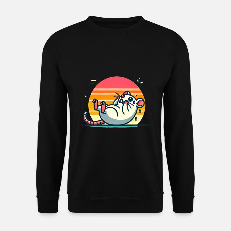 Lustiges Angst-Cartoon-Ratten-Design - Unisex Pullover - Schwarz