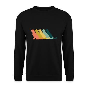 Golden Retriever Dog Retro - Unisex Sweatshirt - black - Front - Alina (178cm) & Michal (187cm)