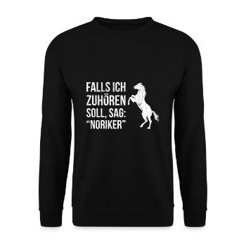 Falls Zuhören Sag Noriker Pferde Reiter Noriker - Unisex Pullover - Schwarz - Vorne - Alina (178cm) & Michal (187cm)