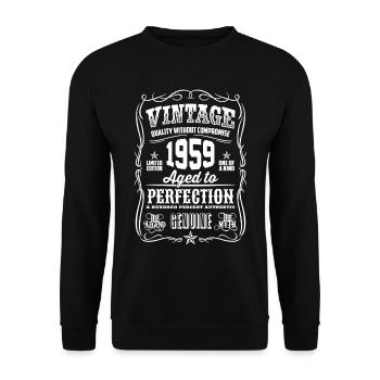 1959 Vintage 59th Birthday gift 59 years old - Unisex Sweatshirt - black - Front - Alina (178cm) & Michal (187cm)