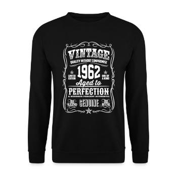 1962 Vintage 56th Birthday gift 56 years old - Unisex Sweatshirt - black - Front - Alina (178cm) & Michal (187cm)