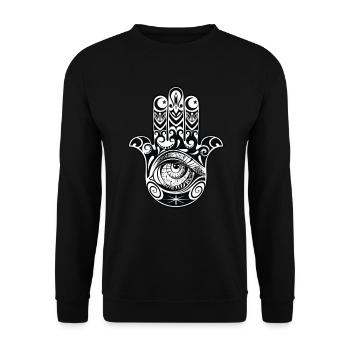 L'oeil de la main - Sweat-shirt Unisexe - noir - Devant - Alina (178cm) & Michal (187cm)