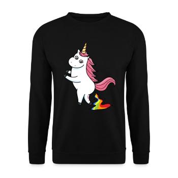 Cute Funny Cool Unicorn Unicorns fable - Unisex Sweatshirt - black - Front - Alina (178cm) & Michal (187cm)