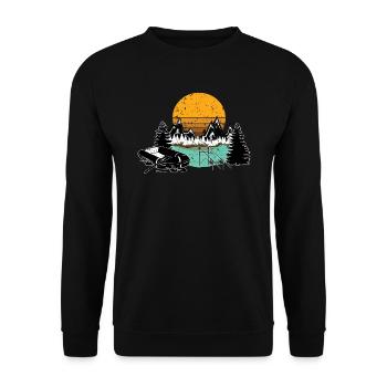 pêche - Sweat-shirt Unisexe - noir - Devant - Alina (178cm) & Michal (187cm)