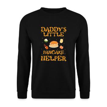 Daddy's Little Pancake Helper, Pfannkuchen Liebe - Unisex Pullover - Schwarz - Vorne - Alina (178cm) & Michal (187cm)