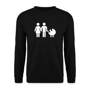 Dogs Over Children, chien sans enfant - Sweat-shirt Unisexe - noir - Devant - Alina (178cm) & Michal (187cm)