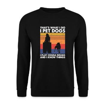 Pet Dogs Play Conga Drums & Know Things - Unisex Sweatshirt - black - Front - Alina (178cm) & Michal (187cm)