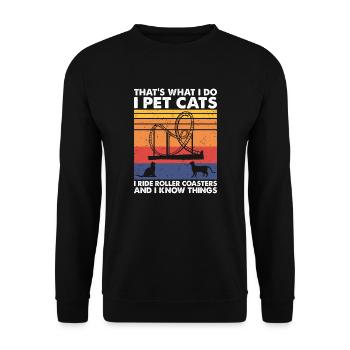 Cats Ride Roller Coasters & Know Things Theme Park - Unisex Pullover - Schwarz - Vorne - Alina (178cm) & Michal (187cm)